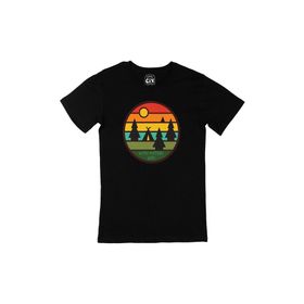 Cix Doğal Yaşam Tasarımlı Kısa Kollu Siyah T-shirt
