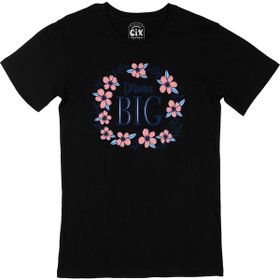 Cix Dream Big Büyük Düşün Yazılı Kısa Kollu Siyah T-shirt