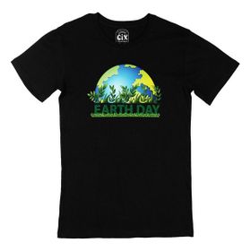 Cix Dünya Günü Baskılı Kısa Kollu Siyah T-shirt