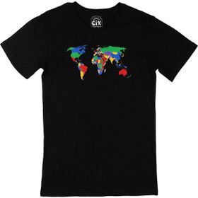 Cix Dünya Haritalı Siyah Erkek T-shirt