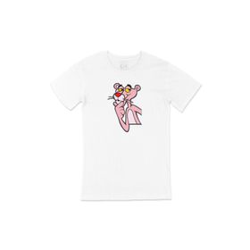 Cix Düşünceli Pembe Panter Baskılı Beyaz T-shirt
