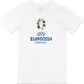 Cix Euro 2024 Almanya Kupalı Baskılı Yuvarlak Yaka Beyaz T-shirt