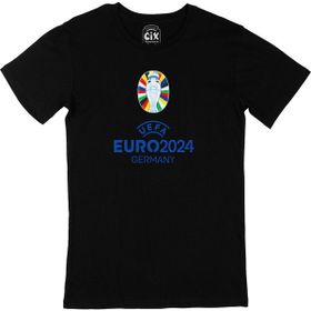 Cix Euro 2024 Almanya Kupalı Baskılı Yuvarlak Yaka Siyah T-shirt