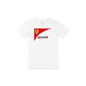 Cix F1 Scuderia Ferrari Baskılı Yuvarlak Yaka Beyaz T-shirt