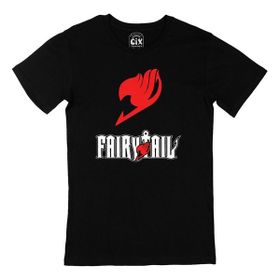 Cix Fairy Tail Baskılı Yuvarlak Yaka Siyah T-shirt