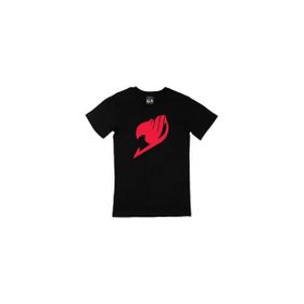 Cix Fairy Tail Logolu Baskılı Yuvarlak Yaka Siyah T-shirt