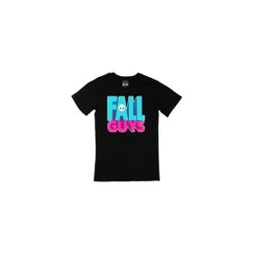 Cix Fall Guys Baskılı Yuvarlak Yaka Siyah T-shirt