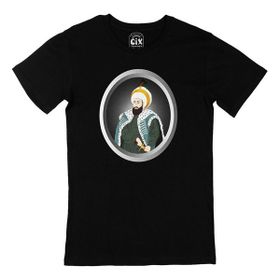 Cix Fatih Sultan Mehmet Baskılı Yuvarlak Yaka Siyah T-shirt