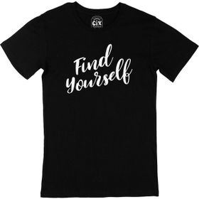 Cix Find Yourself Baskılı Yuvarlak Yaka Siyah T-shirt
