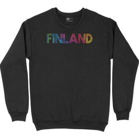 Cix Finlandiya Baskılı Yuvarlak Yaka Siyah Sweatshirt