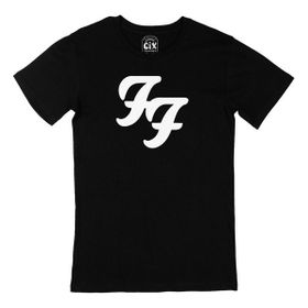Cix Foo Fighters Logo Baskılı Yuvarlak Yaka Siyah T-shirt