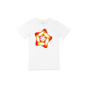 Cix Fraktal Tasarımlı Baskılı Yuvarlak Yaka Beyaz T-shirt