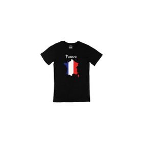 Cix Fransa Baskılı Yuvarlak Yaka Siyah T-shirt