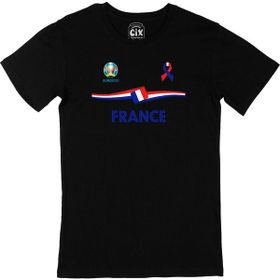 Cix Fransa Euro 2020 Baskılı Yuvarlak Yaka Siyah T-shirt