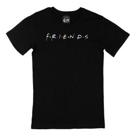 Cix Friends Baskılı Yuvarlak Yaka Siyah T-shirt