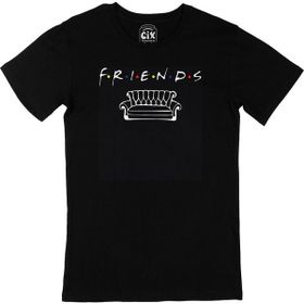 Cix Friends Koltuğu Baskılı Yuvarlak Yaka Siyah T-shirt