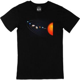Cix Galaksi Tasarımlı Yuvarlak Yaka Siyah T-shirt