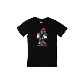 Cix Game Boy Baskılı Yuvarlak Yaka Siyah T-shirt