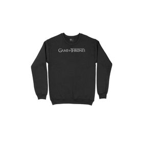 Cix Game Of Thrones Logolu Baskılı Yuvarlak Yaka Siyah Sweatshirt