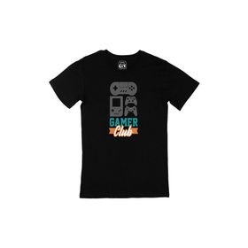 Cix Gamer Club Baskılı Yuvarlak Yaka Siyah T-shirt