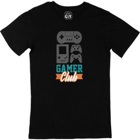 Cix Gamer Club Baskılı Yuvarlak Yaka Siyah T-shirt