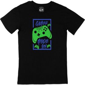 Cix Gamer Mode On Baskılı Yuvarlak Yaka Siyah T-shirt