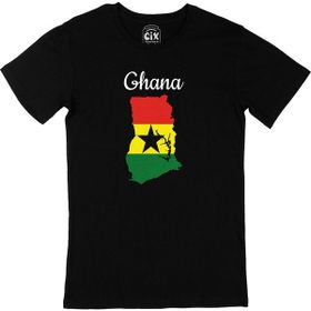 Cix Gana Haritalı ve Bayraklı Siyah Erkek T-shirt