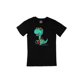 Cix Gitarlı Dinozor Siyah Erkek T-shirt
