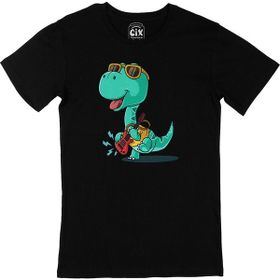 Cix Gitarlı Dinozor Siyah Erkek T-shirt