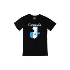 Cix Guatemala Haritalı ve Bayraklı Siyah Erkek T-shirt