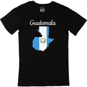 Cix Guatemala Haritalı ve Bayraklı Siyah Erkek T-shirt