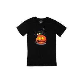 Cix Halloween Kedi Siyah Erkek T-shirt