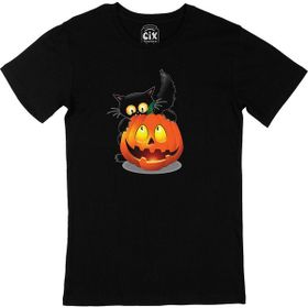 Cix Halloween Kedi Siyah Erkek T-shirt