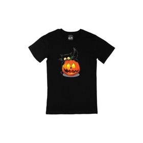 Cix Halloween Kedi Siyah Erkek T-shirt
