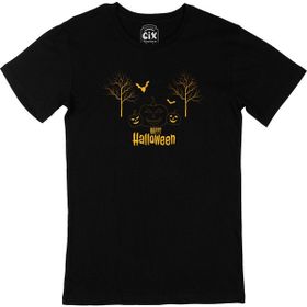 Cix Happy Hallowen Bal Kabağı Baskılı Siyah Erkek T-shirt