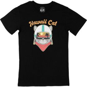 Cix Hawaii Cat Baskılı Siyah Erkek T-shirt