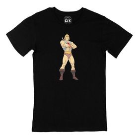 Cix He-Man Baskılı Siyah Erkek T-shirt