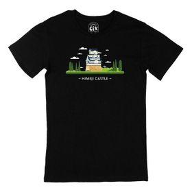Cix Himeji Kalesi Baskılı Siyah Erkek T-shirt