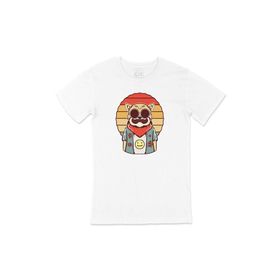 Cix Hippi Kedili Baskılı Beyaz Unisex T-shirt