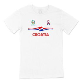 Cix Hırvatistan Euro 2020 Baskılı Beyaz Unisex T-shirt