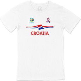 Cix Hırvatistan Euro 2020 Baskılı Beyaz Unisex T-shirt