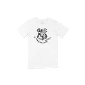 Cix Hogwarts School Logolu Baskılı Beyaz Unisex T-shirt