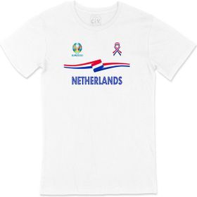 Cix Hollanda Euro 2020 Baskılı Beyaz Unisex T-shirt