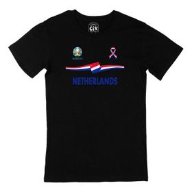 Cix Hollanda Euro 2020 Baskılı Siyah Erkek T-shirt