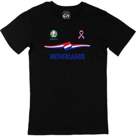 Cix Hollanda Euro 2020 Baskılı Siyah Erkek T-shirt