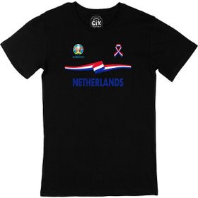 Cix Hollanda Euro 2020 Baskılı Siyah Erkek T-shirt