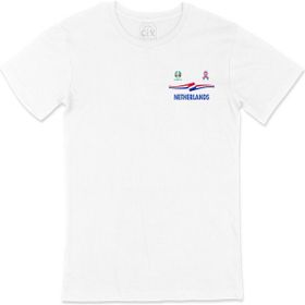 Cix Hollanda Euro 2020 Cep Logo Tasarımlı Beyaz Erkek T-shirt