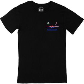 Cix Hollanda Euro 2020 Cep Logo Tasarımlı Siyah Erkek T-shirt