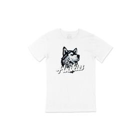 Cix Husky Sibirya Kurdu Baskılı Beyaz Unisex T-shirt