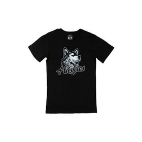 Cix Husky Sibirya Kurdu Baskılı Siyah Erkek T-shirt